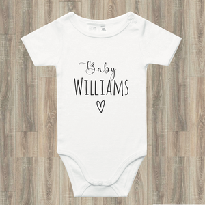 Personalised New Baby Onesie-Surname